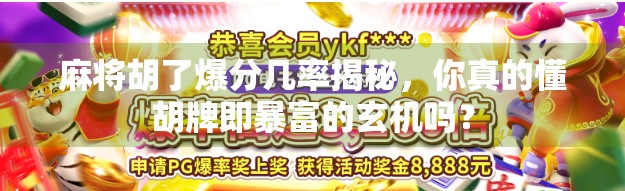 麻将胡了爆分几率揭秘，你真的懂胡牌即暴富的玄机吗？